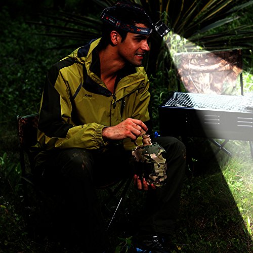 Stirnlampe,led Kopflampe(inklusive 2 Akku) spritzwasserfeste Led Lampen, ideal für Nachtlese, Camping, Angeln,Abenteuer,Höhlenforschung , Bergsteigen , Klettern, Fahrrad usw. (schwarz) - 5