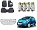 Auto Pearl Premium Quality Car Accessories Combo of Car Floor Foot Mats 4D Black. & Chrome Plated Car Front Grill. & Car Tyre Air Alert Valve Cap Set of 4 Pcs. RS.3121.00