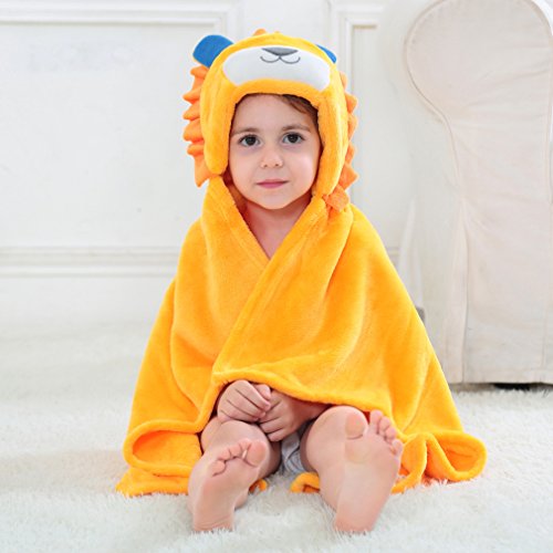 MICHLEY Baby Jungen und Mädchen mit Kapuze Tier Handtuch Body Bademantel - 3