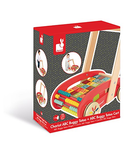 Imagen 8 de Janod - Andador ABC Buggy, Tatoo de 30 cubos (J05379)