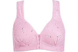 HANXIULIN Women's Front Fastening Bras Post Surgical Mastectomy Bra Soft Antibacterial Sensitive Skin Lightly Lined Deep Cup Bralette Post Surgery Full Coverage Mastectomy Special Bra Lingerie
