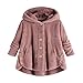 Produktbild Cooljun Winterschlussverkauf, Damen Flauschige Einfarbig Casual Teddy-Fleece Coat Mantel Winter Warme Kapuzenpullover Pulli Übergröße Outwear