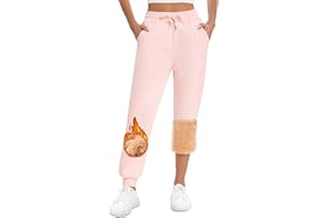 RITOSTA Damskie spodnie do biegania z bawełny, ciepłe, zimowe spodnie do biegania, z podszewką termiczną, spodnie sportowe, długie spodnie rekreacyjne ze ściągaczem, kieszenie, wygodne spodnie dresowe