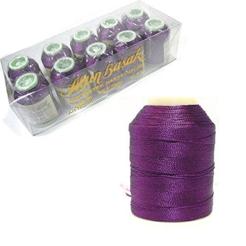 Altinbasak 20g Häkelgarn Garne 300m 6 FACH 0,75mm Nr: 50 POLYESTER HÄKEL GARN FÄDELN Nähgarne 300M PURPLE IP65 - 2
