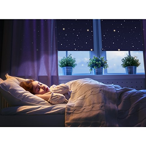 ECD Germany Verdunkelungsrollo 45 x 150 cm Blau mit Sternen Klemmfix ohne Bohren für Sonnen- und Sichtschutz inkl. Befestigungsmaterial EasyFix Rollo Klemmrollo - 8