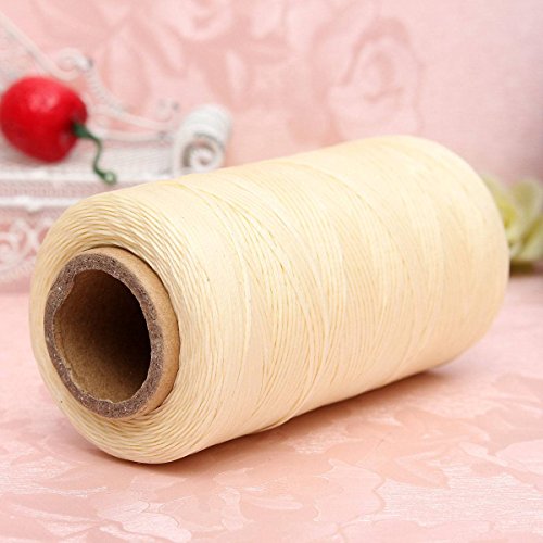 KING DO WAY Naehgarn 260M leder naehen gewachst faden 1mm Naehfaden fuer meissel schuhe gepaeck setzen Beige 260m - 2