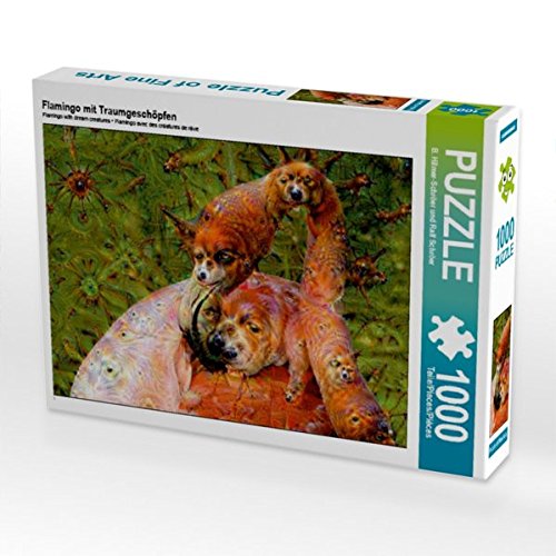 Preisvergleich Produktbild Flamingo mit Traumgeschöpfen 1000 Teile Puzzle Quer