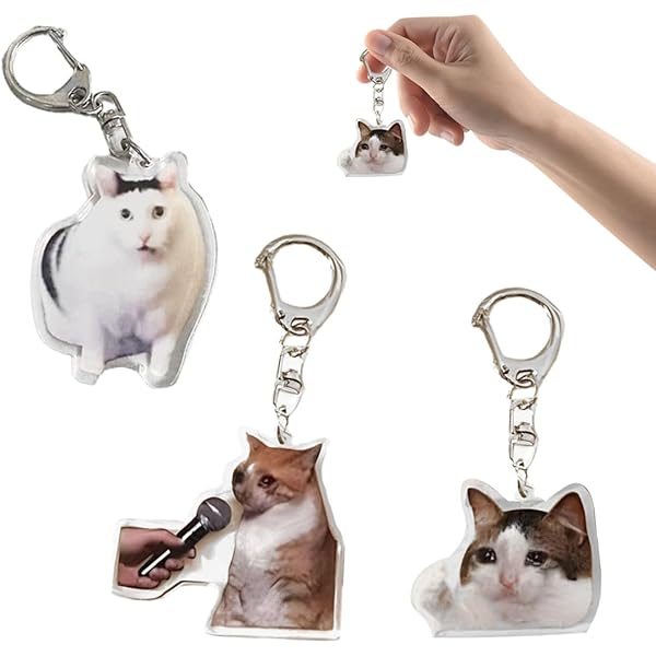 Ouligay Porte-clés Chat Noir, Porte-clés Amusant En Métal