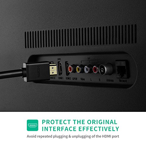 HDMI Verlängerung UGREEN High Speed HDMI Verlängerung Kabel HDMI Stecker auf Buchse Ultra HD 4K 3D mit Ethernet und Audio Rückkanal und Unterstützt für Blu Ray Player, 3D Fernsehen, Roku, Boxee, Xbox360, PS3, Apple TV Schwarz 0.5m - 4