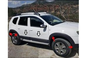 DESCONOCIDO Boa Line - Juego de guardabarros y molduras de puerta ABS (12 piezas, compatible con Dacia Duster 2010-2017)