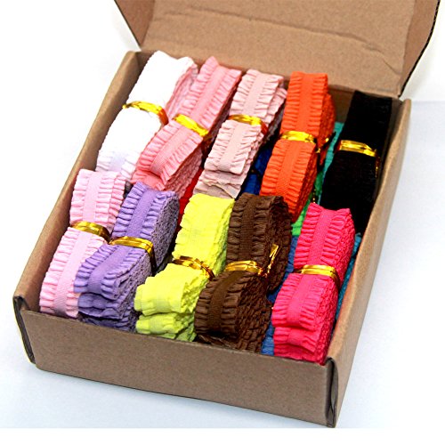 Ewparts 20 Yards * 13mm die Gummilitze Gummibänder Bunte Schnüren Sich Stretch Elastische Schnur Multifunktionsleiste für Mädchen Pferdeschwanzhalter Haar Krawatten Hairbands Nähmaterial 13mm - 5