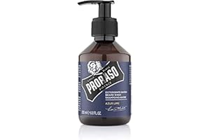 Proraso Champú barba Azur Lime, 200 ml, champú hidratante profesional para el cuidado barba hombre que elimina eficazmente impurezas y olores