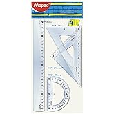 Maped WIGO Essentials set cetvelli, 30 cm, 2 &uuml;&ccedil;gen 21 cm, a&ccedil;ı &ouml;l&ccedil;er, 12 cm, B