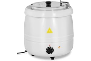Royal Catering RCST-9403 Soupi?re Électrique Professionnelle Pro (400 W, 10 l, 35-80 °C, Blanc, Acier & Acier inoxydable)