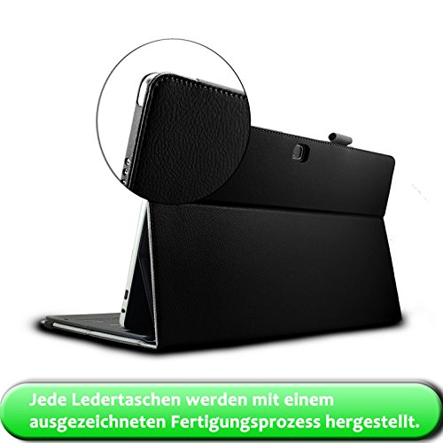 Infiland Samsung Galaxy Tab Pro S 12 Zoll Hülle Case -Slim Fit Folio PU-lederne dünne Kunstleder Schutzhülle Cover Tasche für Samsung Galaxy Tab Pro S SM-W708 30,7 cm (12 Zoll) Tablet-PC(mit Auto Schlaf / Wach Funktion,Tablet und Tastatur sind nicht entgehaltet)(Schwarz) - 7