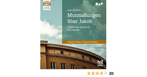Mutmassungen Uber Jakob Ungekurzte Lesung Mit Gert Haucke 1 Mp3 Cd Amazon De Johnson Uwe Haucke Gert Bucher