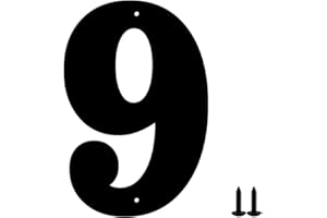 SANSHAOYE Hausnummern und Buchstaben aus Metall - wetterfeste schwarze Beschichtung, ideal zur Dekoration von Garten, Tür und Briefkasten, mit einfach zu montierendem Nagelset (7.6 cm, 9)