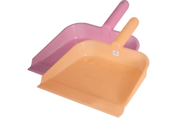 Heart Home 10" Plastic Dustpan, Pack of 2 (Pink & Light Pink) (HS39HEARTH022904)