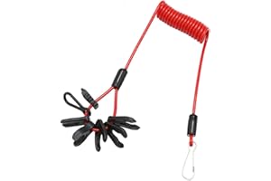 Bessy shop Longe de clé d'interrupteur d'arrêt du Moteur, Longe d'arrêt d'arrêt de Moteur de Bateau pour Moteur Interrupteur Hors-Bord Cordon d'arrêt d'urgence avec 7 clés