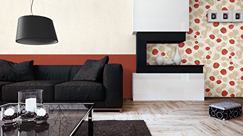 Tapete Edel Vliestapete Uni Beige Hell , schönes Floral Design und purer Luxus Effekt , moderne 3D Optik für Wohnzimmer, Schlafzimmer, Flur oder Küche inkl. Newroom Tapezier Profibroschüre mit super Tipps! - 2