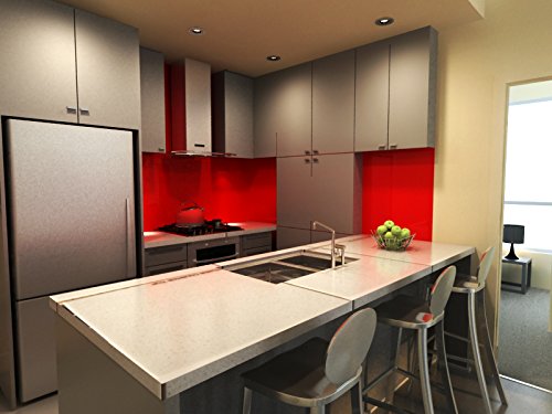 Küchenrückwand aus Glas, hochwertige Glasrückwand in 10 Farben, maßgefertigt … - 4