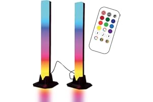 Global Gizmos 84509 Set of 2 LED Light Bars/Colour-Changing Backlights for TVs, PCs, Gaming & More/Music Sync Function/Remote Control Included