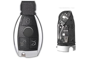KUYUANSU Funda de Mando a Distancia para Mercedes Benz A B C Clase NEC C E R S CL GL SL CLK SLK Después del año 2000(3B-Portapilas Doble)
