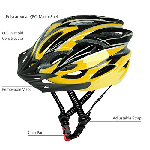 Six Foxes Fahrradhelm, Unisex Erwachsenen Fahrradhelm Rennradhelm mit abnehmbarem Visier und Futter, verstellbarem Thrasher - 2