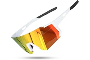 SZTQQING Occhiali da Sole Ciclismo Polarizzati Occhiali da Sole Sportivi da Uomo e Donna Protezione UV400 Leggero & Antiscivol Adatti per clismo Pesca/Corsa/Sport all'Aperto(rosso）