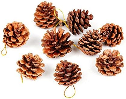9 PCS Christmas Pine cones XMAS Tree Hanging Ornament Christmas Decorations 4.5cm
