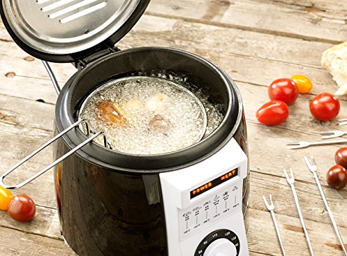 Rosenstein & Söhne Kompakte Tisch-Fritteuse mit Fondue-Set, 0,9 Liter, 840 Watt - 5