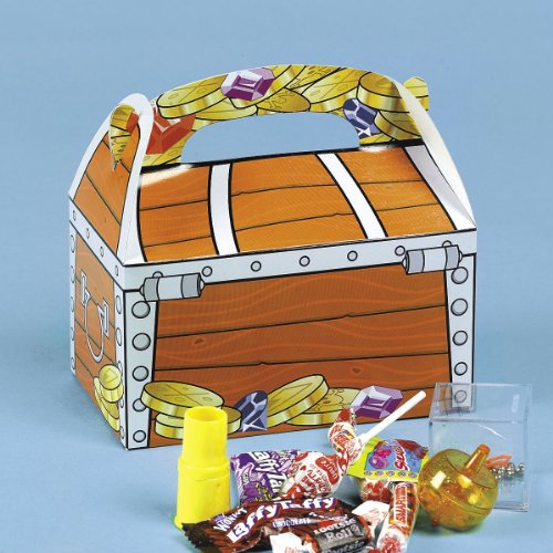 Piraten Schatzkiste Schatztruhe Schatzbox 12 Stück aus Pappe für Mitgebsel und Give-Aways Palandi® - 3