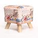 Produktbild Ottomane Fußhocker Runde,Lederimitation Gepolstert Fußbank Hocker Sofa Hocker Schuh-Änderung-Hocker Dekorative Sitz-Z