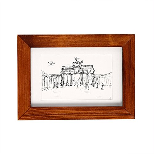 Echtholz Bilderrahmen 10×15 mit Glasscheibe – 3er Set – Rustikales Braun – Mit Passepartout – Rahmenbreite 2cm! - 2
