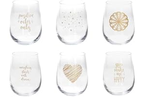 Tognana Dorado Lot de 6 verres 470 verres décorés effet or