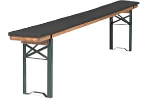 ‎TEXDEKO TexDeko® Bierbankauflage gepolstert für Bierzeltgarnitur 170x23x4cm (kurz) XL Polsterung Biertisch-Auflage (Premium, Anthrazit)