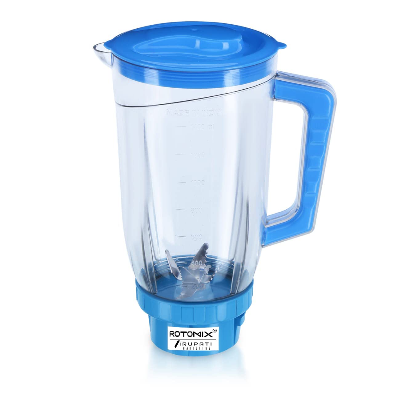 Rotomix Juicer Jar for Mixer Grinder Milkshake Juicer Jar ABS Plastic Capacity 1500ML, Blue - TAB6