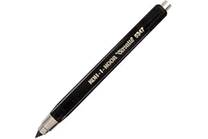 Koh-I-Noor Mechanical Hardtmuth Lead Holder with 5.6mm x 120mm Lead, Black with Clip, 1 Each (5347PN1005KK)