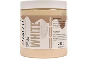 ITALFIT PIU' GUSTO, ZERO ZUCCHERI Crema Proteica Senza Zuccheri Aggiunti | Crema Spalmabile | Senza Conservanti e Coloranti | Senza Glutine e Olio di Palma | Prodotto Artigianale | Origine Sicilia | 250 gr (White)