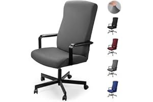 Eozakavod Funda de Silla de Oficina Modernas Estilo Simplista Cubiertas de la Silla de la computadora de Oficina Cubierta de la Silla Oficina removible (no Incluye Sillas) (Gris, 2PCS (M))