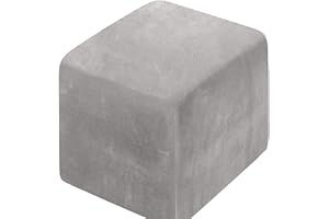 HOOWARM Stretch Hockerbezug Quadratisch/Rund 40x40/45x45CM Gray Ottomane Schonbezug Jacquard Bezug Ottomane Luxuriöser Abdeckung Überzug Hocker Protector Waschbar Hockerabdeckung (Color : A18, Size : 45x45c