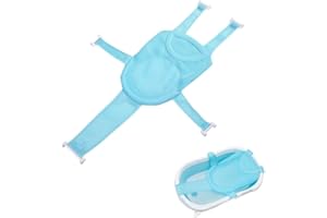 NOKDAL Babybadenetzt Baby, Baby Faltbar Badewannensitz Baby, Babywannensitz Neugeborene Dusche Mesh, Babywannenmatte Babywannen Einsatz Sitzen, Baby Badewanne Anti-Rutsch für Neugeborene Kleinkind, Blau