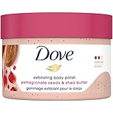 Dove Body Polish Exfoliating Scrub, Moisturizing Shea Butter and Pomegranate Seeds | Nourishes & Conditions Soft Skin | Sulph