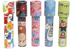 Tokaneit Kaléidoscope Magique, Kaléidoscope Classique en Papier, Kaléidoscope pour Enfants, Jouet Éducatif Classique, Set de Jouets de Fête pour Enfants (Couleur Aléatoire) (5 Pièces)