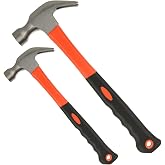 ASelected 2pcs 0.25kg and 0.75kg Sheep Horn Hammer, Heavy Duty Forged Steel, Rustproof, Non-Slip and Comfortable Grip