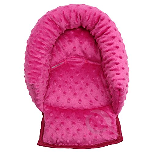 UNIVERSAL Infant \ Baby \ Toddler car seat , stroller head support pillow - Soft MINKY (pink)