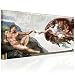 Produktbild XXL Wandbild, Leinwandbild 100x50cm, Die Erschaffung Adams - Michelangelo Italienische Renaissance, klassischer Stil - Panoramabild Keilrahmenbild, Bild auf Leinwand - Einteilig, Fertig zum Aufhängen