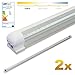 Produktbild LEDVero 2x SMD LED Röhre 150 cm inklusive Fassung in warmweiss - Leuchtstoffröhre T8 G13 Tube transparente Abdeckung - Lichtleiste mit 25 W, 2500lm- montagefertig