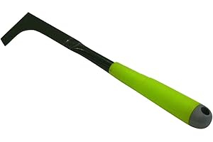 Xclou Couteau grattoir de jardin - Couteau émousseur avec manche ergonomique - Désherbeur manuel 30 x 7 x 3 cm - Outils de désherbage robuste, Gris Argenté/vert