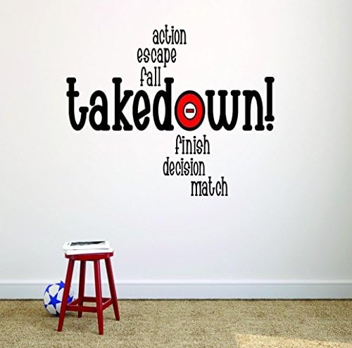 Action Escape Fall Takedown ! Finish Decision Match Wrestling Quote Teen Boys Self Defense Fighting Bedroom Picture Art Size : 16x24